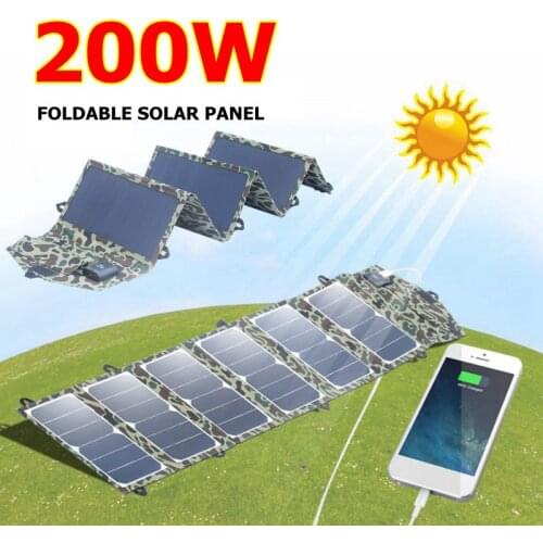 Foldable 100W Dual USB 5V/18V Solar Panel Outdoor Folding Waterproof Solar Cell Mobile Phone Battery Charger for Outdoor Camping