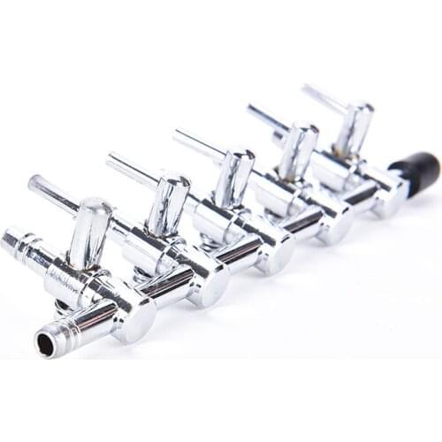 Stainless Steel Aquarium Gang Valve 1/2/3/4/5 Ways Air Flow Splitter Lever Oxygen Pump Airline Connectors for Fish Tank GRSA889