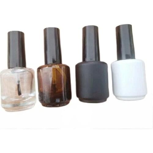 7ml black/clear/brown/white glass bottle with brush lid for nail polish / enamel /art nail cosmetic container packing