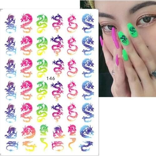 Dragons Nail Art Stickers Decals Nails Decorations Supplies for Women Girls Manicure Decor Tips Home Salon Use