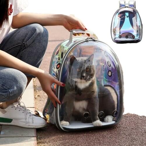 Free shipping Cat bag Breathable Portable Pet Carrier Bag Outdoor Travel backpack for cat and dog Transparent Space pet Backpack