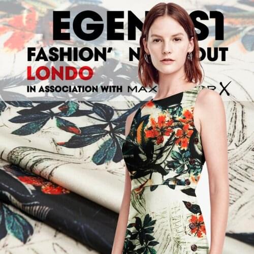 High quality imported digital printing emulation silk crepe DE chine fabric garment skirt restoring ancient ways fabric DIY