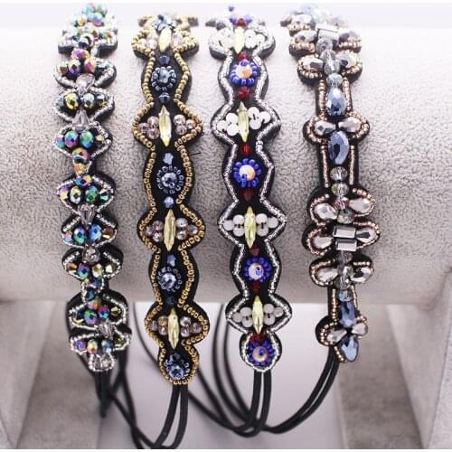 New Ethnic Wedding Bridal Metal Beads Flower Headband Pearl Customized Beaded For Women & Girls Hair Accessories