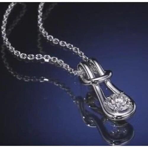 Huitan Novel Twist Design Women Necklace for Wedding with Dazzling Crystal Cubic Zicrconia Simple Delicate Female Trendy Jewelry