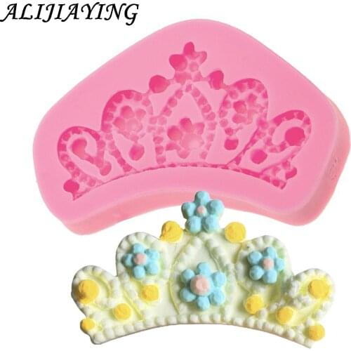 1Pcs Silicone Mould Princess gem Crown Shape Baking Pan Cake Decorating Tools Chocolate Soap Mold Cake Tool D0568