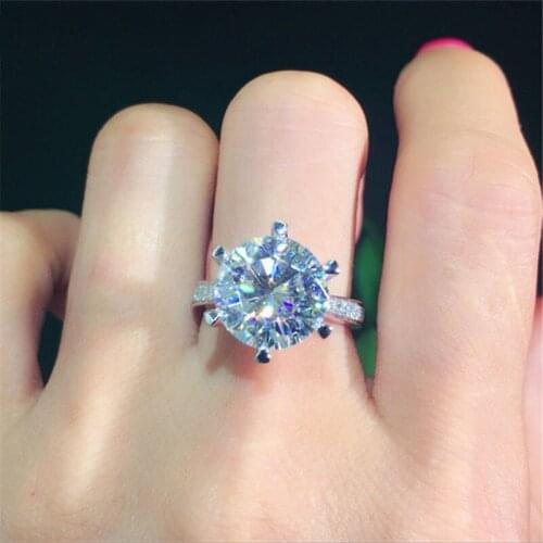 100% 18K 750Au Gold ring Moissanite Diamond Ring 3ct D color VVS With national certificate