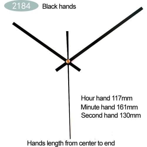 100sets S Shaft 2184# Black Long Hands (just hands) DIY Hands Metal Aluminum Quartz Clock Accessory High quality DIY Clock kits