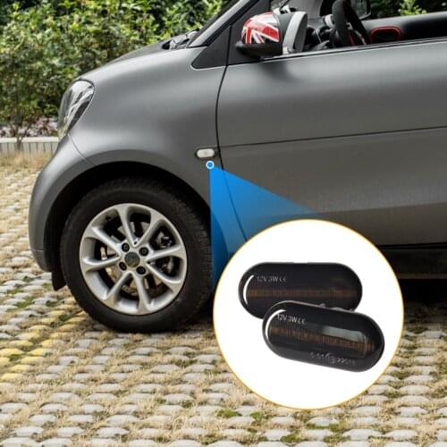 2Pcs Car Fender Flashing LED Turn Light Steering Lamp Side Signal Light For Smart 451 453 fortwo forfour Auto Car Accessories