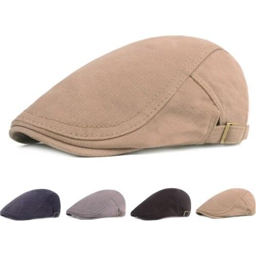 2021 New Arrivel Newsboy Cowboy Solid Cotton Hat Painter Beret Hat for Women Men Casual Unisex Caps