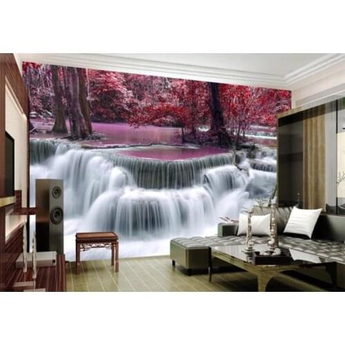 Custom size 3D Mural Wallpaper Creek flowing waterfall Bedroom Living Room Sofa Background Wall Murals Photo Wallpaper 3D
