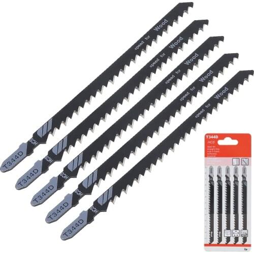5pcs/lot T344D 130mm High Carbon Steel Reciprocating Jig Saw Fast-Cutting Jigsaw Blade for Wood Board Plastic Cutting Tools