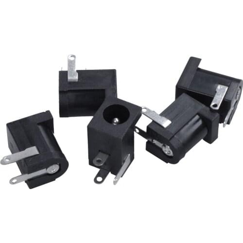 5 Pieces DC 5.5mmx2.1mm Power Jack Socket Female Panel Mount Connector