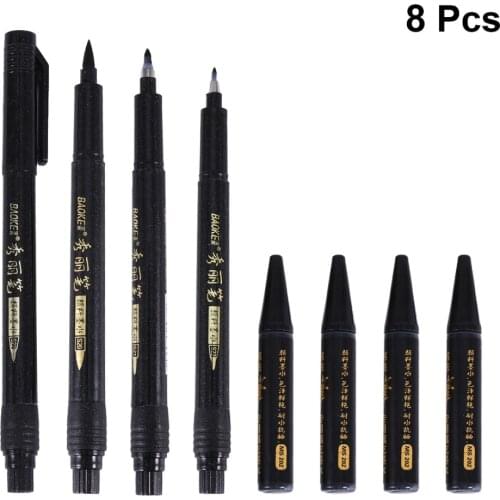 8pcs/Set Calligraphy Pens Chinese Japanese Kanji Characters Writing Brushes Refillable Pens Marker Pens Ink Pens Writing Signatu