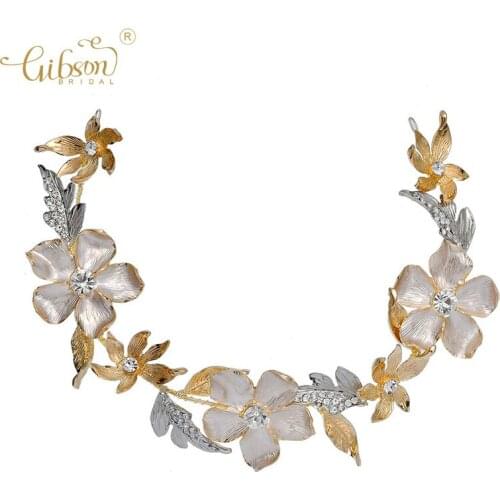 Handmade Hair Accessories Flower Rhinestone Bridal Tiara Headband Wedding Hair Comb Clip For Women Headpiece