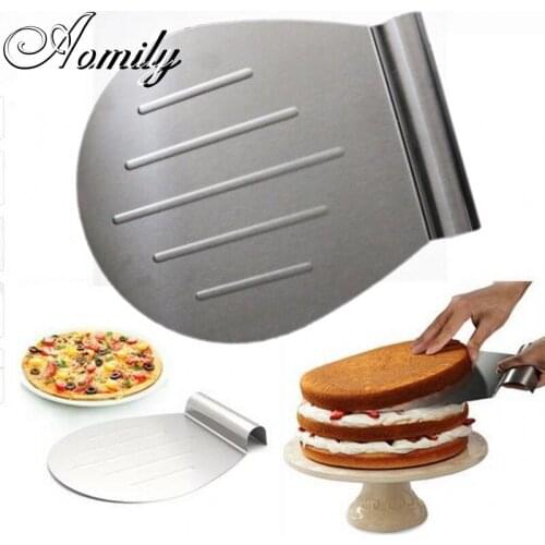 Amoliy Stainless Steel Cake Shovel Transfer Cake Tray Baking Tool Pizza Bread Moving Plate Cake Blade Shovel Bakeware Cake Stand