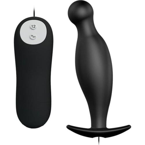 Anal Vibrator Waterproof 12 Mode Remote Control Vibrating Butt Plug Sex Toy for Women Men Silicone Prostate Massager