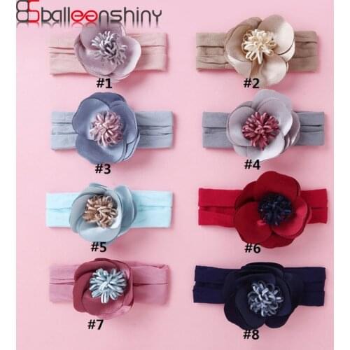 Balleenshiny Nylon Elastic Baby Girl Headbands 8color Sunflower Baby Headwear Seamless Soft Baby Headband Kids Hair Band