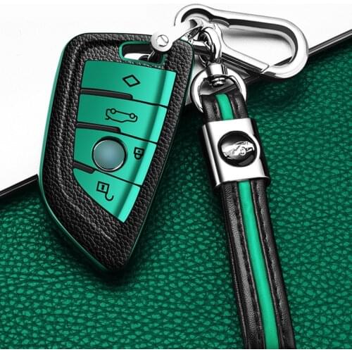 Leather + TPU Car Key Full Cover Case For BMW X1 X3 X4 X5 F15 X6 F16 G30 7 Series G11 F48 F39 520 525 F30 118i 218i Accessories