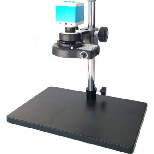 16MP HDMI USB digital microscope camera +optical Long focus 5X-100X Adjustable zoom lens +144 Led ring lights