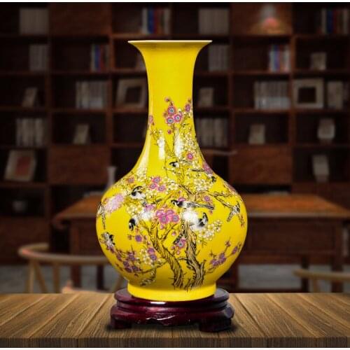 Jingdezhen ceramic Antique New Chinese Flower Vase Home Decoration Living Room Wedding Decoration plum blossom vase home