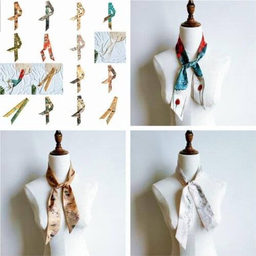 Ancient Chinese style Scarf Decorate Bag Handle Wrapping Strap Scarf Twill Womens Ribbon Scarf