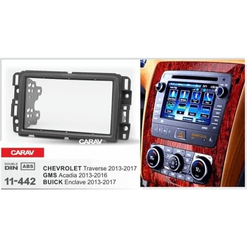 Double Din Fascia For BUICK Enclave CHEVROLET Traverse GMS Radio DVD Stereo Panel Dash Mounting Installation Trim CARAV 11-442