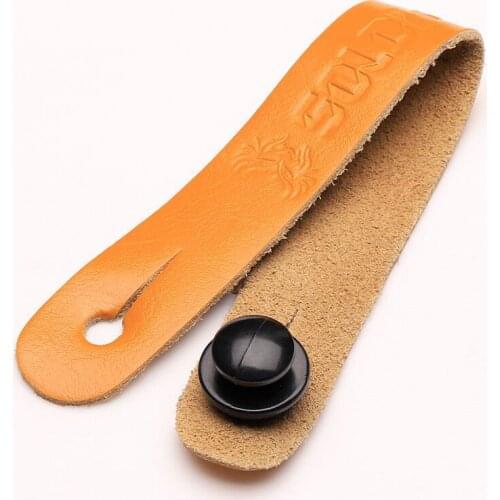 Soldier Grain Leather Guitar Neck Strap Button Guitar Head Stock Tie Safe Lock Guitar Accessories