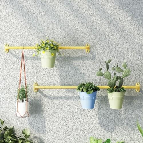Nordic fashion metal kitchen shelf one font wall hanging balcony plant stand waterproof anti-rust durable flowerpot rack