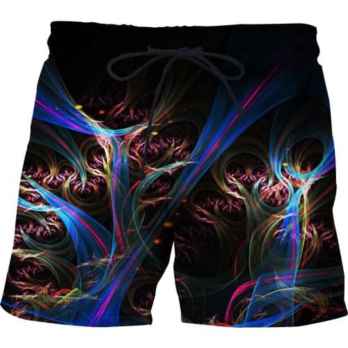 2021 Mens beach pants Color Art 3D Printing Short Mens Color Beach Pants Casual wave shorts Summer mens swimming shorts