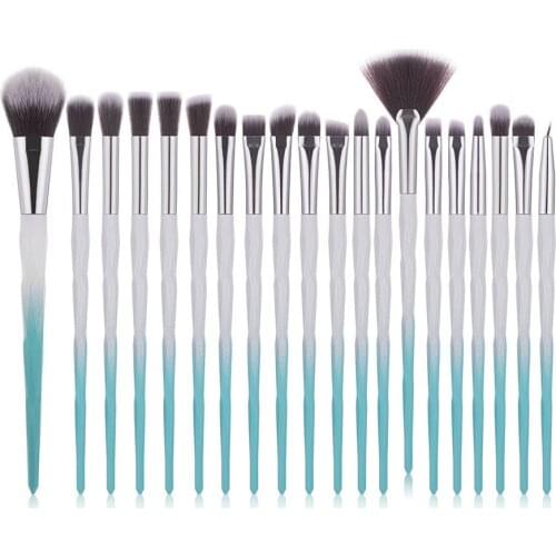 20 Pieces Unicorn Diamond Gradient Colored Eye Cosmetic Brush Set Beauty Makeup Tools E642