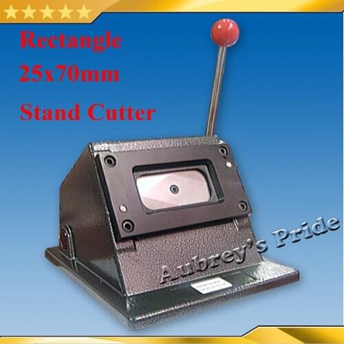 NEW Heavy Duty Manual Rectangle 25x70mm Multi Sheets Stand Paper Graphic Punch Die Cutter for Pro Button Maker