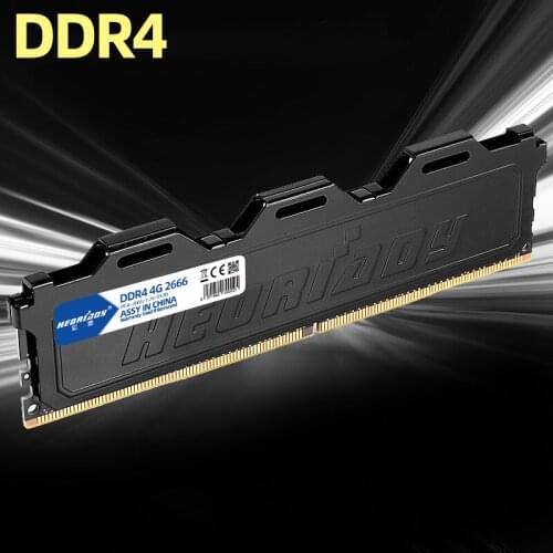 Heoriady PC RAM DDR4 4GB 2400 mhz with cooling fin desktop memory compatible 2133MHz 2666MHz 8GB
