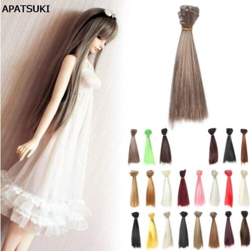 15*100cm DIY Doll Wigs Hair For BJD/SD Doll Hair DIY High-temperature Wire Multi-colors Straight Hair Wigs Free shipping