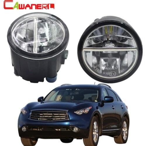 Cawanerl For Infiniti QX QX50 QX56 QX70 2006-2014 Car LED Fog Light 4000LM White 6000K Daytime Running Lamp DRL 12V 2 Pieces