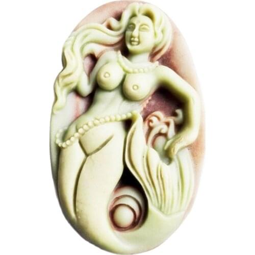 Mermaid oval chocolate mold mini brooch pendant soap mold silicone baking mold