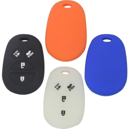 Jingyuqin Silicone Case for TOYOTA Sienna Fortuner Sequoia Tundra Tacoma 4Runner Keyless Entry Remote Car Key Cover Fob 6 Button