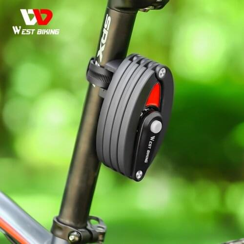 WEST BIKING Password Bicycle Lock Foldable MTB Road Bike Chain Lock High Security E-Bike Anti-Theft Scooter Cycling Accessories