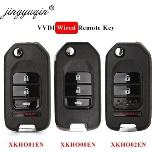 Jingyuqin 5pcs/lot Xhorse VVDI XKHO00EN /XKHO01EN /XKHO02EN Universal Wired Remote Key 3/4 Buttons for Honda Type for VVDI Tool