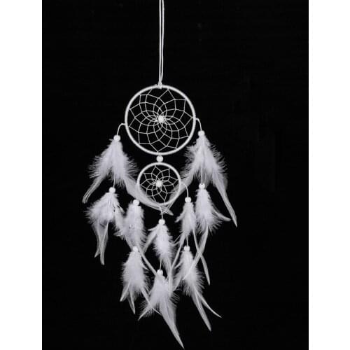 Wind chime Blanco Dreamcatcher Wind Chimes estilo indio perla pluma colgante Dream Catcher regalo