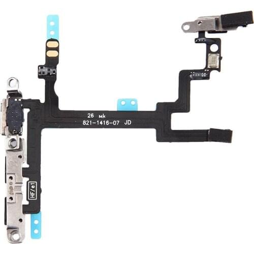 High Quality Mute Volume Power Button Key Switch Flex Cable For iPhone 5 Repair Parts