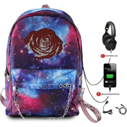 Juice Wrld Bag chain shoulder bag Letter Starry Sky Backpack USB Charge Multifunction Travel Backpack Unisex Oxford School Bags