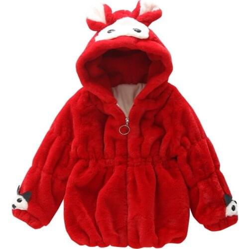 Winter Girls Warm Down Jackets Kids Fashion Printed Thick Outerwear Children Clothing Autumn Baby Girls Cute Jacket Hooded Coats