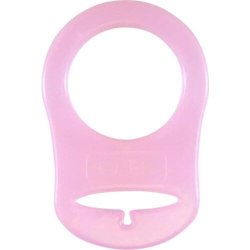 1PCS Baby Dummy Pacifier Holder Clip Adapter for MAM Ring Silicone Button Clear Blue/Orange Color