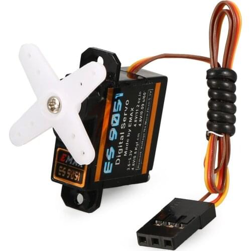 1pcs ES9051 4.3g Digital Plastic Gear Servo 4.8V 0.8kg 0.09 Sec/60 Degree for RC FPV Fixed Wing Airplane Copter Accessories