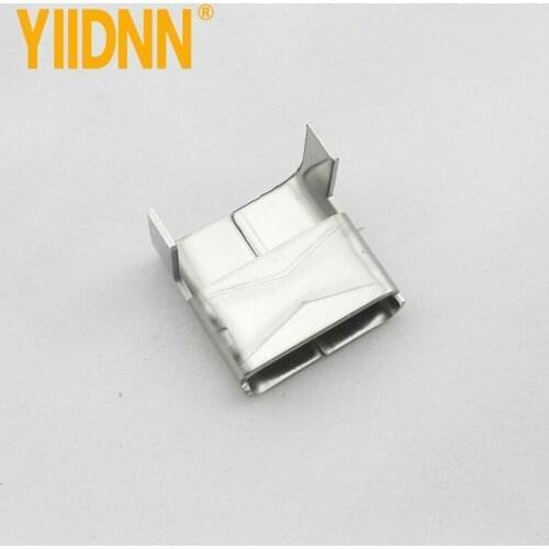 100pcs Steel Buckle 201 Stainless Steel LX Type Buckle Wing Seals Silver Tone