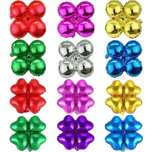 18inch Round Heart Shape Foil Clover Balloons Arches Column Bracket Aluminum Baloon Birthday Wedding Opening Ceremony Decoration