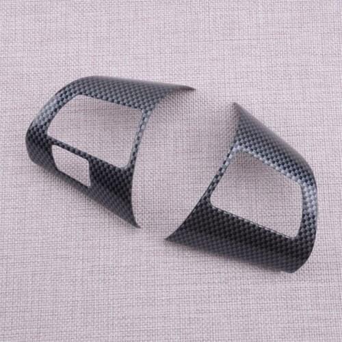 2Pcs/Set Steering Wheel Button Cover Trim Frame Carbon Fiber Style Fit For Toyota Corolla 2007 2008 2009 2010 2011 2012 2013