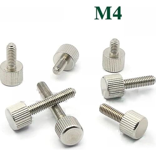 5/10Pcs GB835 M4 303 Stainless Steel Thumb Screws Knurled Head Manual Adjustment Screws Length 6/8/10/12/14/16/18/20/25/30mm