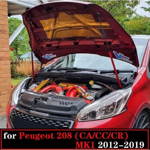 Shock Damper for Peugeot 208 (CA/CC/CR) MK1 2012-2019 Front Hood Bonnet Modify Gas Struts Gas struts Carbon Fiber Lift Support