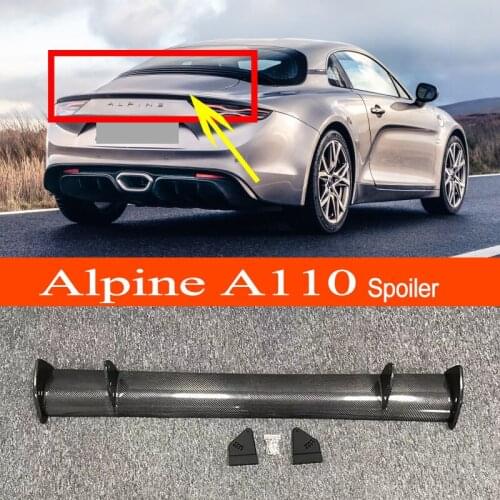 Alpine A110 Real Carbon Fiber GT-style Car-styling Sporty Rear Trunk Wing Spoiler for Renault Alpine A110 Sedan